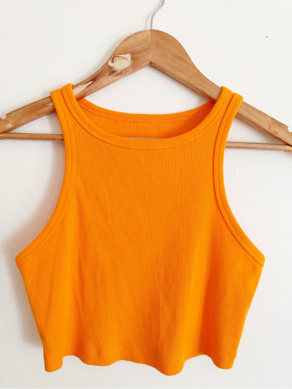 wild fable Orange Ribbed Cropped Tank medium